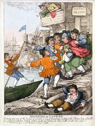 Miseries of London - the Thames at Wapping by Thomas Rowlandson